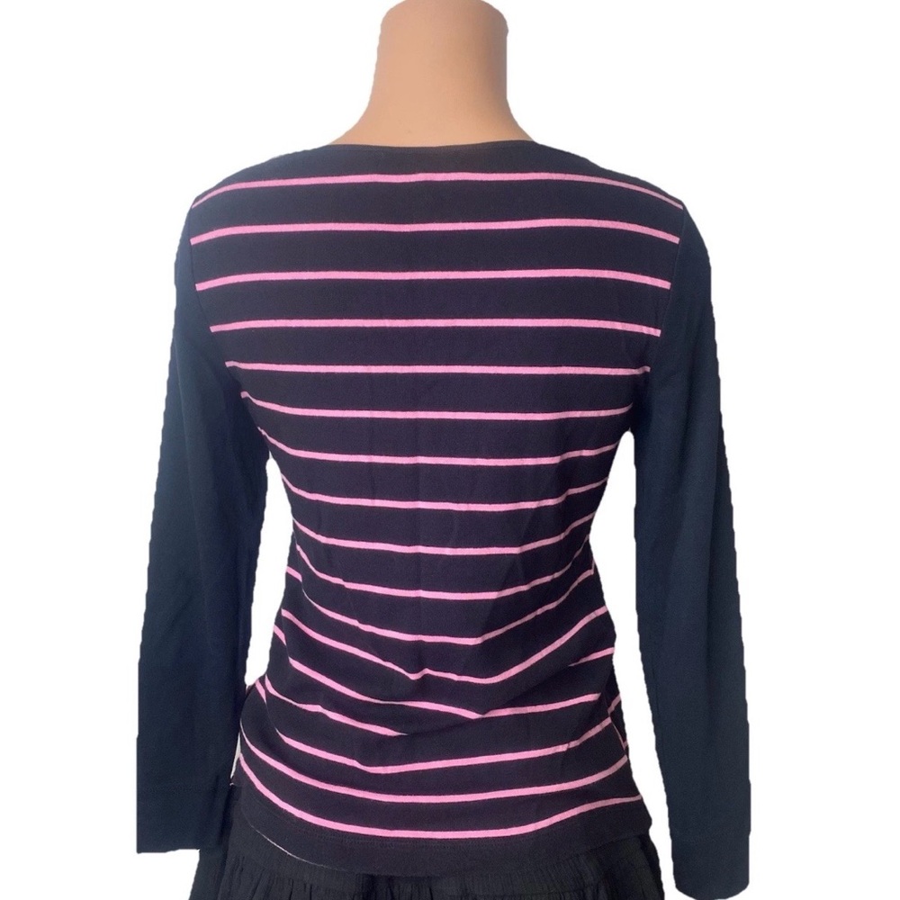 Lauren Ralph Lauren Large Pink Striped Sweater Shirt Soft Chic Preppy‎ - Picture 4 of 14
